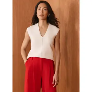 Mint Velvet Cream Wool Blend Sleeveless Knit Top